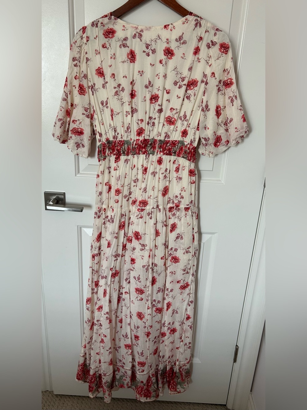 Free People Lysette Ivory Floral Maxi Dress Tea Combo Print Rose Sz S - Picture 10 of 16
